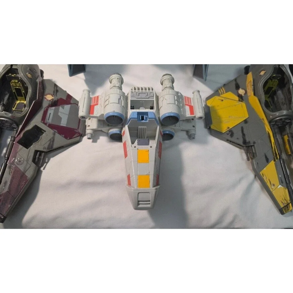 Star Wars Vehicle Lot TIE Fighter Y-Wing Jedi Starfighters Parts Loose Vehicles